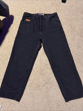 Empyre Men's Black Relaxed Straight Jeans Sz 34